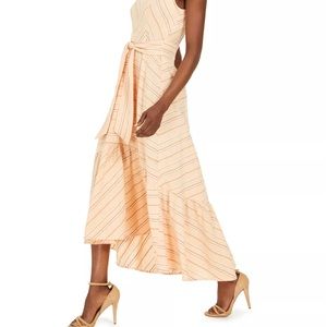Calcin Klein Striped Belted Maxi Dress size 0